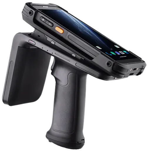 The Chainway C66 UHF Sled transforms the C66 mobile computer into a high-performance industrial RFID solution, powered by an Impinj E-Series engine with Gen2X support for exceptional read distances up to 30 meters and ultra-fast acquisition rates above 1300 tags per second; its circular polarized antenna ensures reliable performance in challenging environments, while adjustable 1 W output power (optional 2 W) offers extended coverage for large warehouses and outdoor operations. Designed as a rugged modular extension that attaches via a secure pin connector or Bluetooth, the C66 UHF Sled enables enterprises to scale into heavy-duty inventory, logistics, asset tracking, and supply chain applications without compromising mobility or ergonomics.