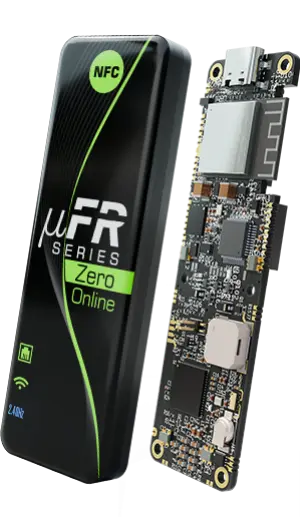 The Digital Logic µFR Zero Online is a multi-protocol network-enabled NFC reader built on the ESP32-S3 platform, offering extensive connectivity options including Ethernet, Wi-Fi, BLE, USB, UART, GPIO, and SPI for seamless integration into smart home, industrial, and enterprise environments. Supporting ISO 14443 A/B, ISO 15693, and ISO 7816 standards, it delivers up to 100 mm read range, hardware-accelerated cryptography (AES, DES/3DES, RSA, ECC), and advanced features such as anti-collision, dynamic power control, and low-power card detection. With optional upgrades including SAM slot, RTC, EEPROM, microSD, access control modules, and RGB or OLED interfaces, plus a comprehensive SDK with cross-platform libraries, the µFR Zero Online provides a versatile, developer-friendly platform for access control, automation, kiosks, loyalty systems, and RFID/NFC software development.