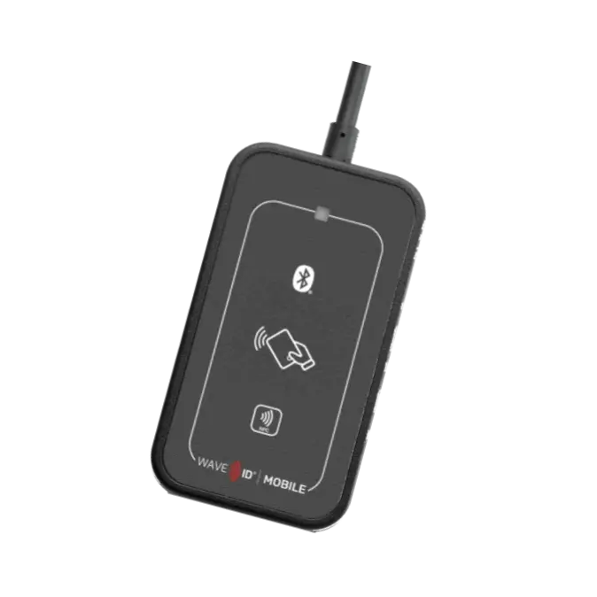 The rf IDEAS WAVE ID Mobile Mini is a compact dual-frequency RFID and BLE credential reader designed for secure authentication across modern enterprise environments, supporting 125 kHz proximity cards, 13.56 MHz ISO 14443 smart cards, and BLE mobile credentials including Orange PACK ID, WAVE ID Mobile, and the PSIA PKOC standard. Featuring integrated BLE 5.3, configurable beaconing, and USB keyboard emulation, it enables seamless plug-and-play integration with Windows and Linux systems for applications such as passwordless SSO, time & attendance, secure printing, mobile authentication, and asset tracking. With broad card compatibility, developer-friendly SDK support, and a durable, compact form factor, the WAVE ID Mobile Mini provides a versatile and future-ready platform for environments adopting both physical and mobile identity credentials.