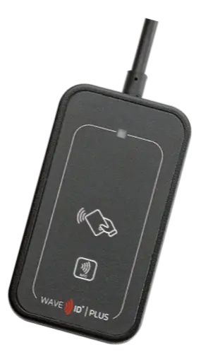 The rf IDEAS WAVE ID Plus Mini (MIFARE Secure) is a versatile dual-frequency RFID credential reader designed to support both 125/132 kHz proximity cards and 13.56 MHz ISO 14443 contactless smart cards with stable auto-tuning performance. Capable of storing up to four card configurations, it enables organizations to extend existing badge systems beyond physical access to applications such as single sign-on, secure print management, time and attendance, training compliance, and point-of-sale workflows. Featuring USB plug-and-play keystroke emulation, adjustable LED and beeper feedback, and compatibility with Windows, macOS, Linux, and Android, the WAVE ID Plus Mini delivers reliable, secure authentication in a compact desktop form factor without requiring additional software installation.