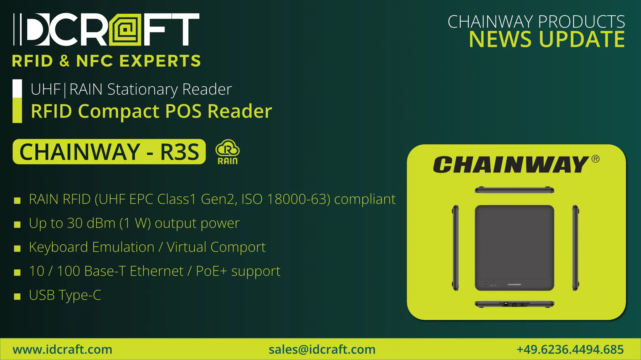 Chainway R3S – UHF RFID Desktop Reader