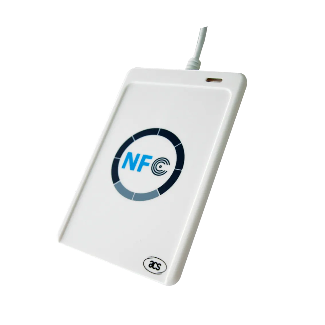 Der ACR122U von Advanced Card Systems Ltd. ist ein kompakter und kosteneffizienter USB NFC Reader, der für eine Vielzahl kontaktloser Smartcard- und NFC-Anwendungen entwickelt wurde. Mit einer Betriebsfrequenz von 13,56 MHz und Konformität zu den Standards ISO/IEC 14443 und ISO/IEC 18092 unterstützt der ACR122U MIFARE-, FeliCa- und NFC-Tags und gewährleistet eine breite Interoperabilität.
