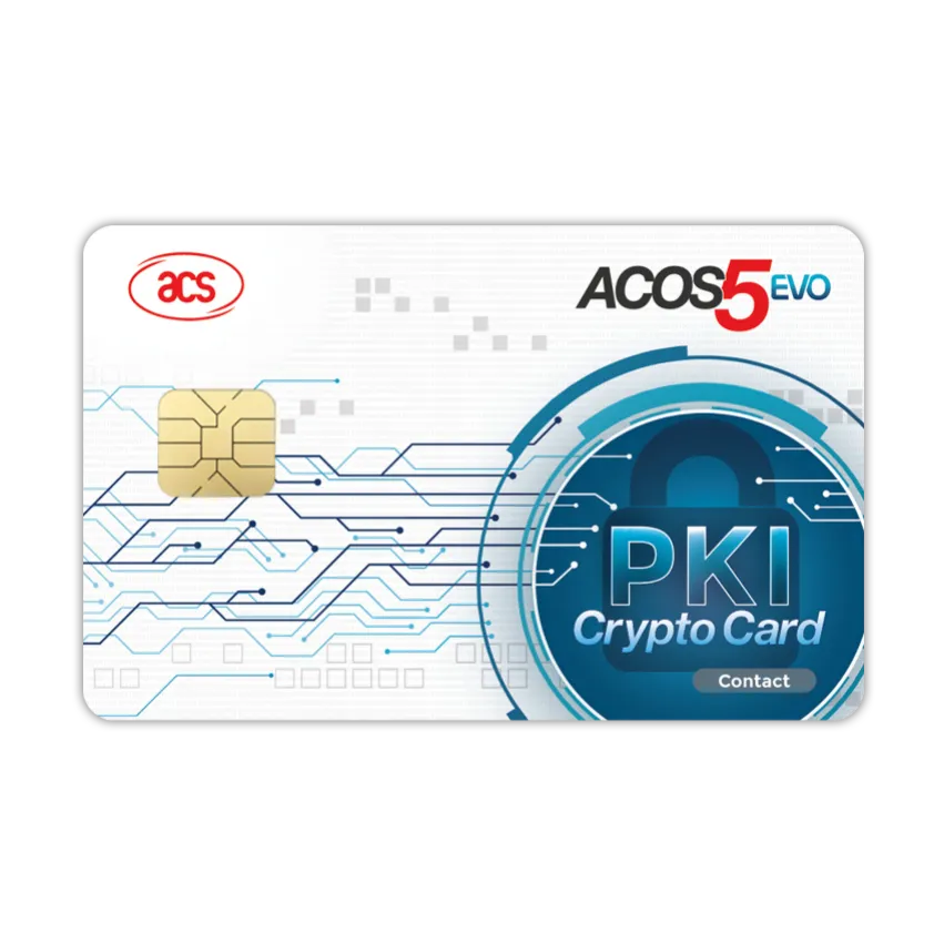 Die ACOS5-EVO von Advanced Card Systems Ltd. ist eine hochsichere kryptografische Smartcard, die für Public-Key-Infrastruktur- und sichere Identitätsanwendungen entwickelt wurde. Sie unterstützt sowohl kontaktbehaftete als auch kontaktlose Schnittstellen gemäß ISO/IEC 7816 und ISO/IEC 14443 und ermöglicht eine flexible Integration in moderne Authentifizierungssysteme.