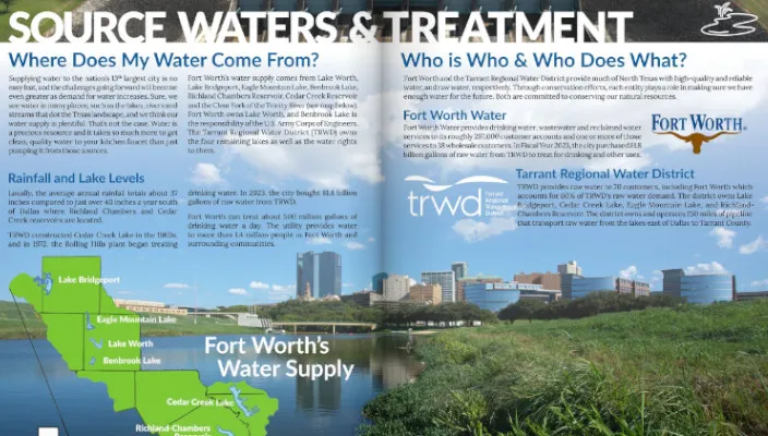 source water info in water quality report, https://www.flipsnack.com/A5F7FE88B7A/fort-worth-water-2023-water-quality-report/full-view.html