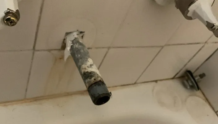 bathtub faucet with hard mineral scaling in arlington, tx
