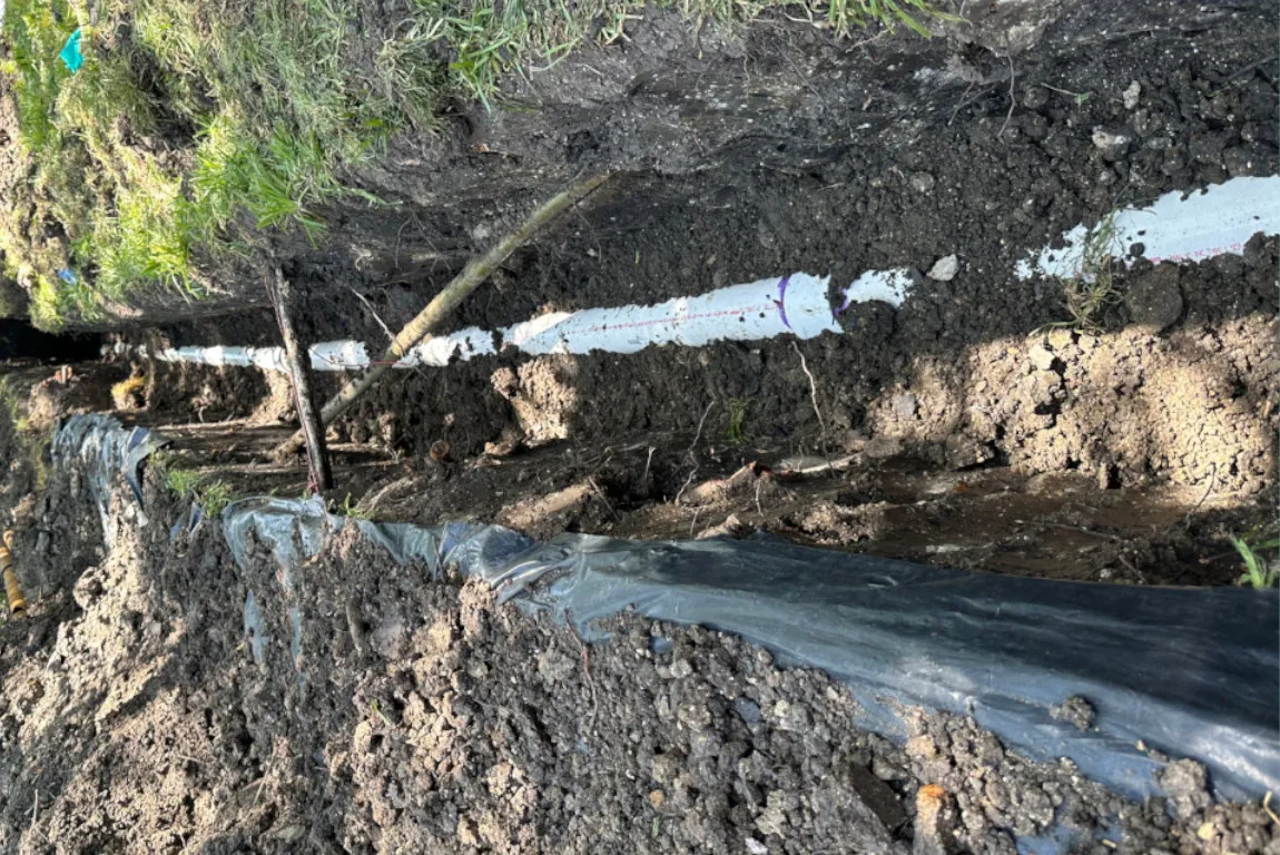schedule 40 pvc partial sewer line replacement of damaged cast iron pipe section