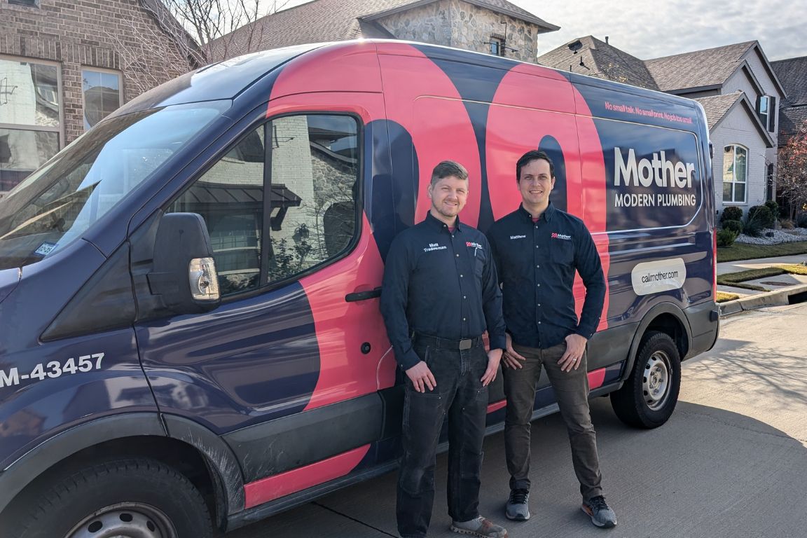 Photo of a uniformed plumber in Mesquite, TX from Mother Modern Plumbing standing and smiling