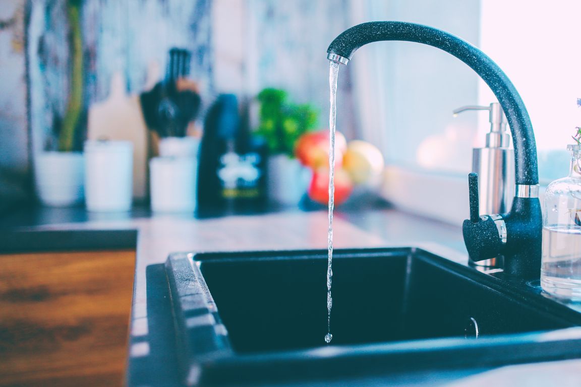 running tap water in highland park, texas kitchen