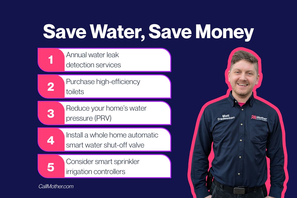 how to save water and save money during a water rate increase, Mother Modern Plumbing