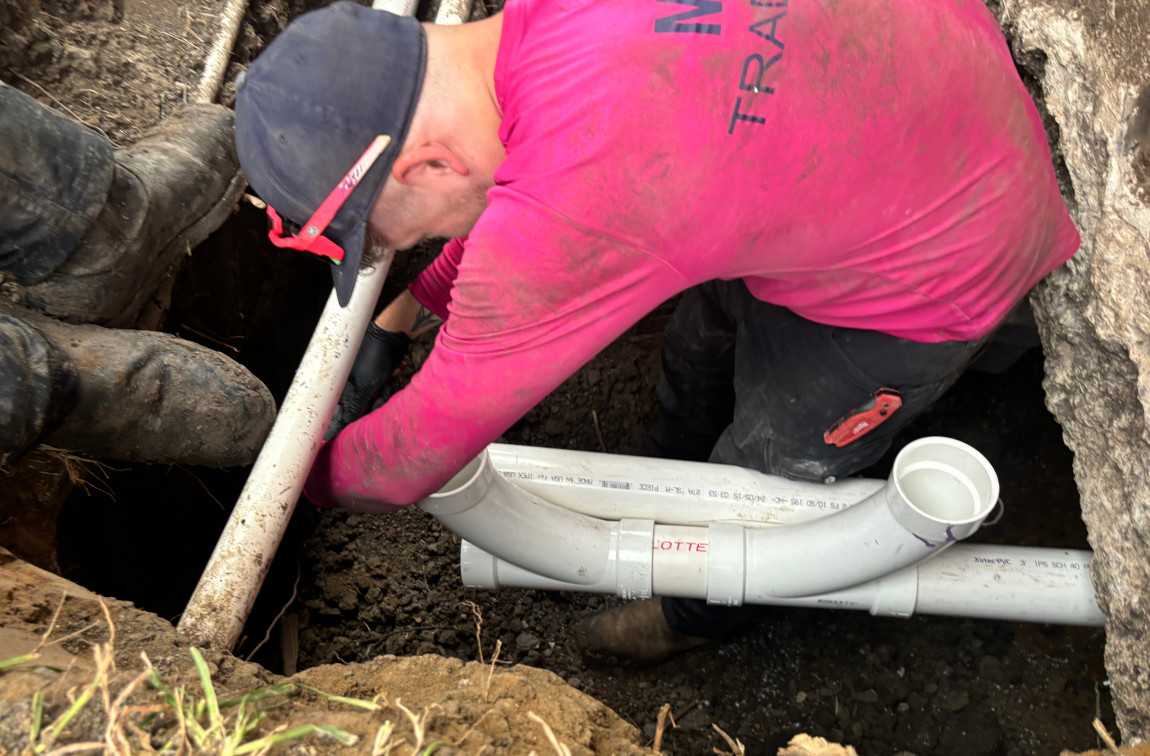 slab leak repair with schedule 40 PVC outside Dallas, TX home, Mother Modern Plumbing