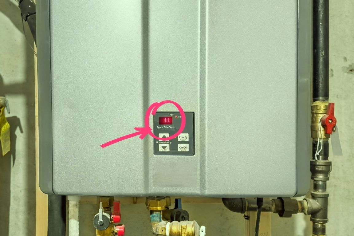 error code 11 on tankless water heater digital display with beeping alarm