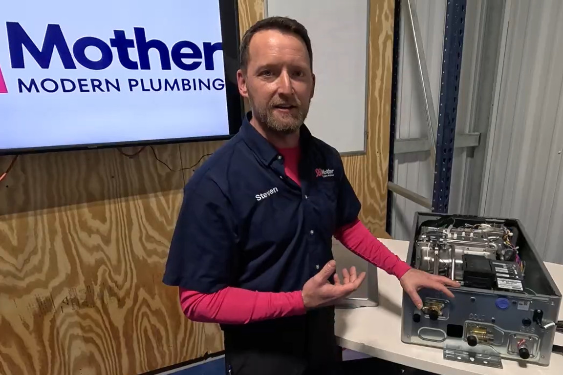 Responsible Master Plumber Steven Smith explains importance of descaling tankless water heaters, Mother Modern Plumbing