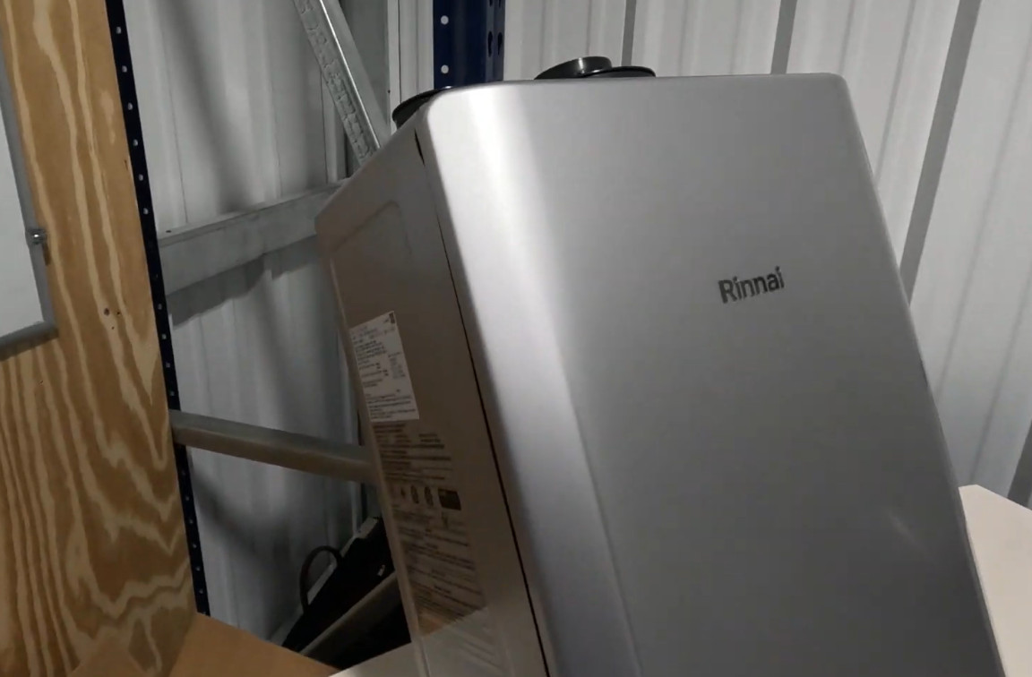 side view of rinnai rx199in gas tankless water heater, mother modern plumbing review
