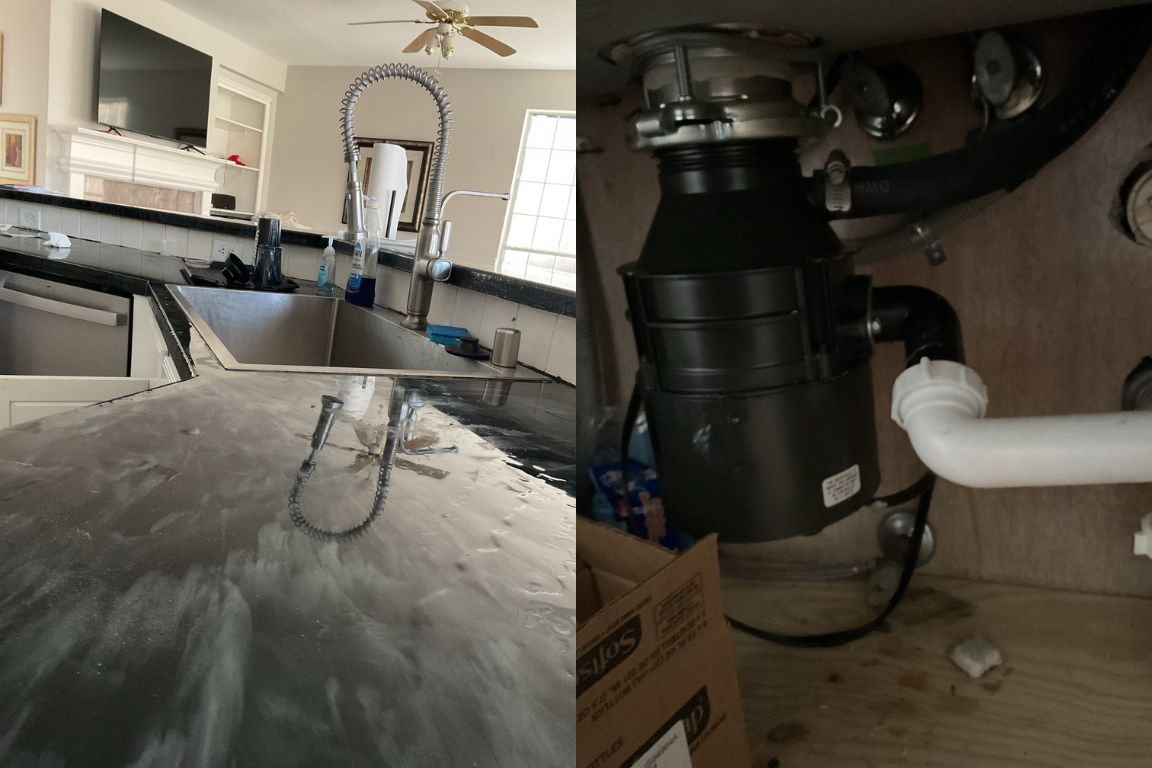 garbage disposal installation photos from home in keller, tx, mother modern plumbing