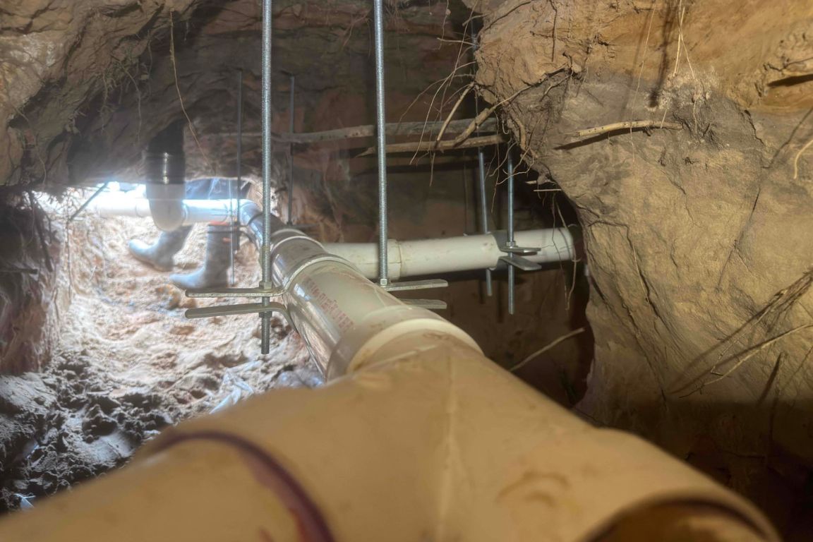 photo of complete sewer line replacement under richardson, tx home