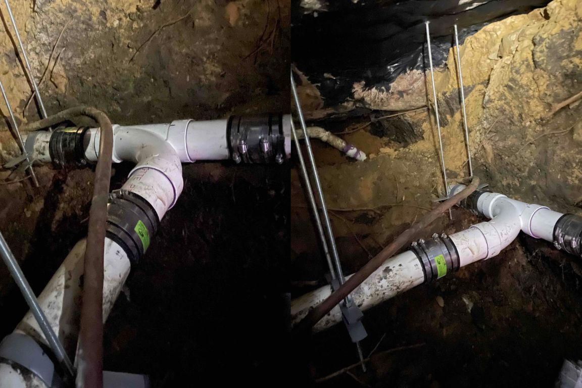 photos of pvc slab leak repair underneath fort worth, tx home, mother modern plumbing