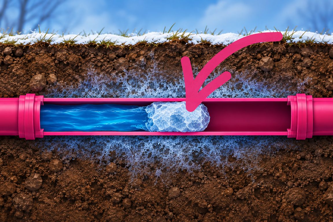 ice plug formation in frozen water main stops water flow from reaching home in dallas, tx