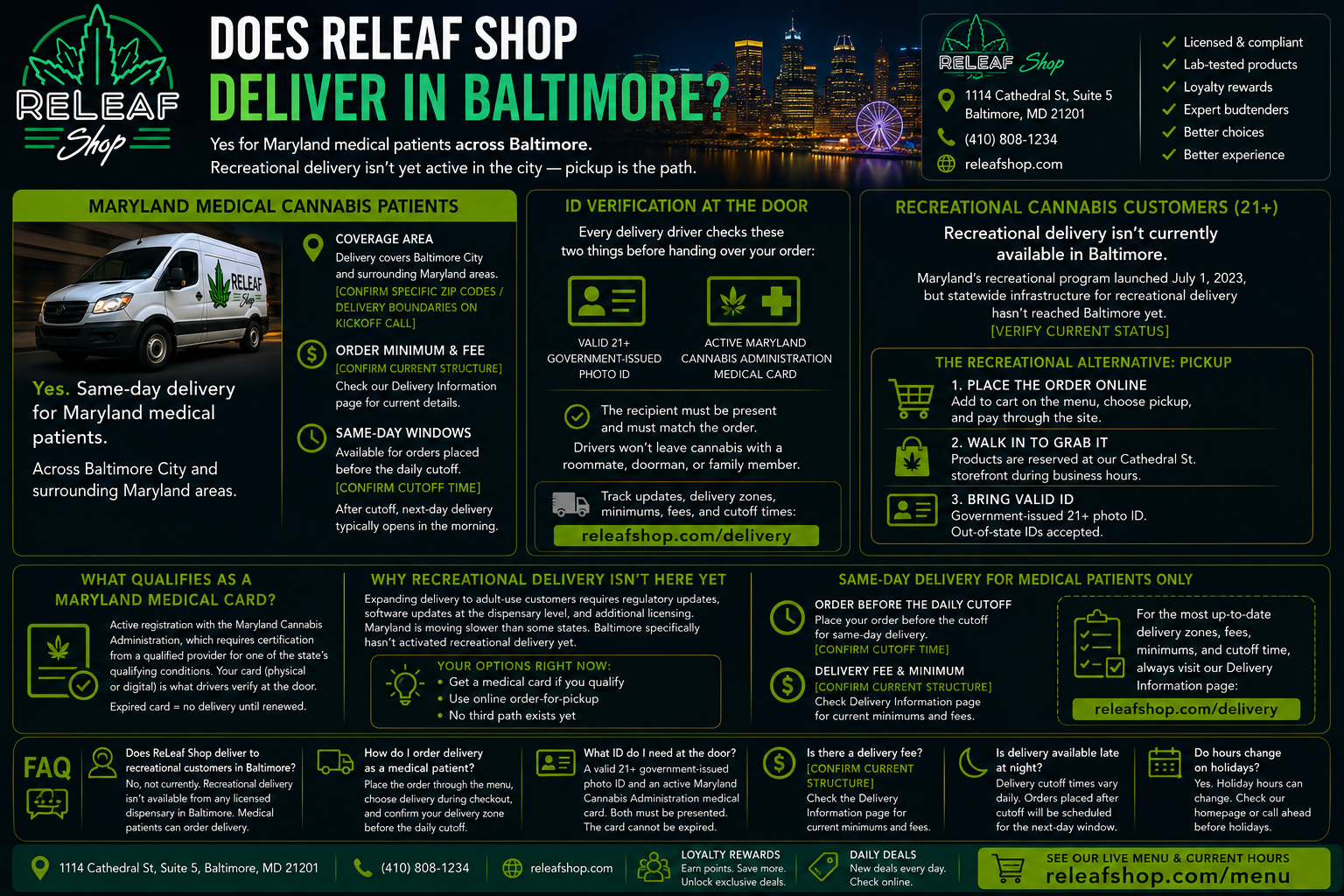 Does ReLeaf Shop Deliver in Baltimore?
