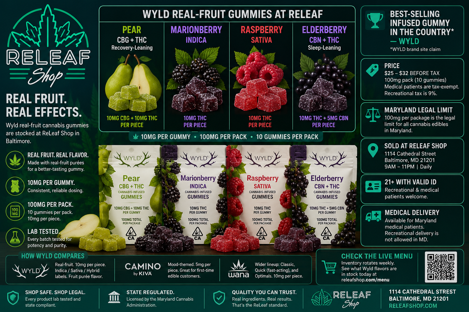 Wyld Cannabis Gummies at ReLeaf Shop Baltimore