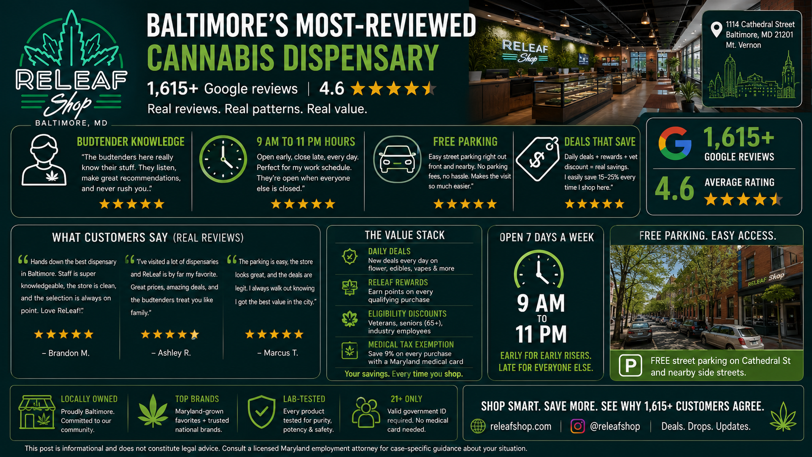 Why 1,600+ Baltimore Customers Keep Coming Back to ReLeaf Shop article illustration | ReLeaf Shop Baltimore