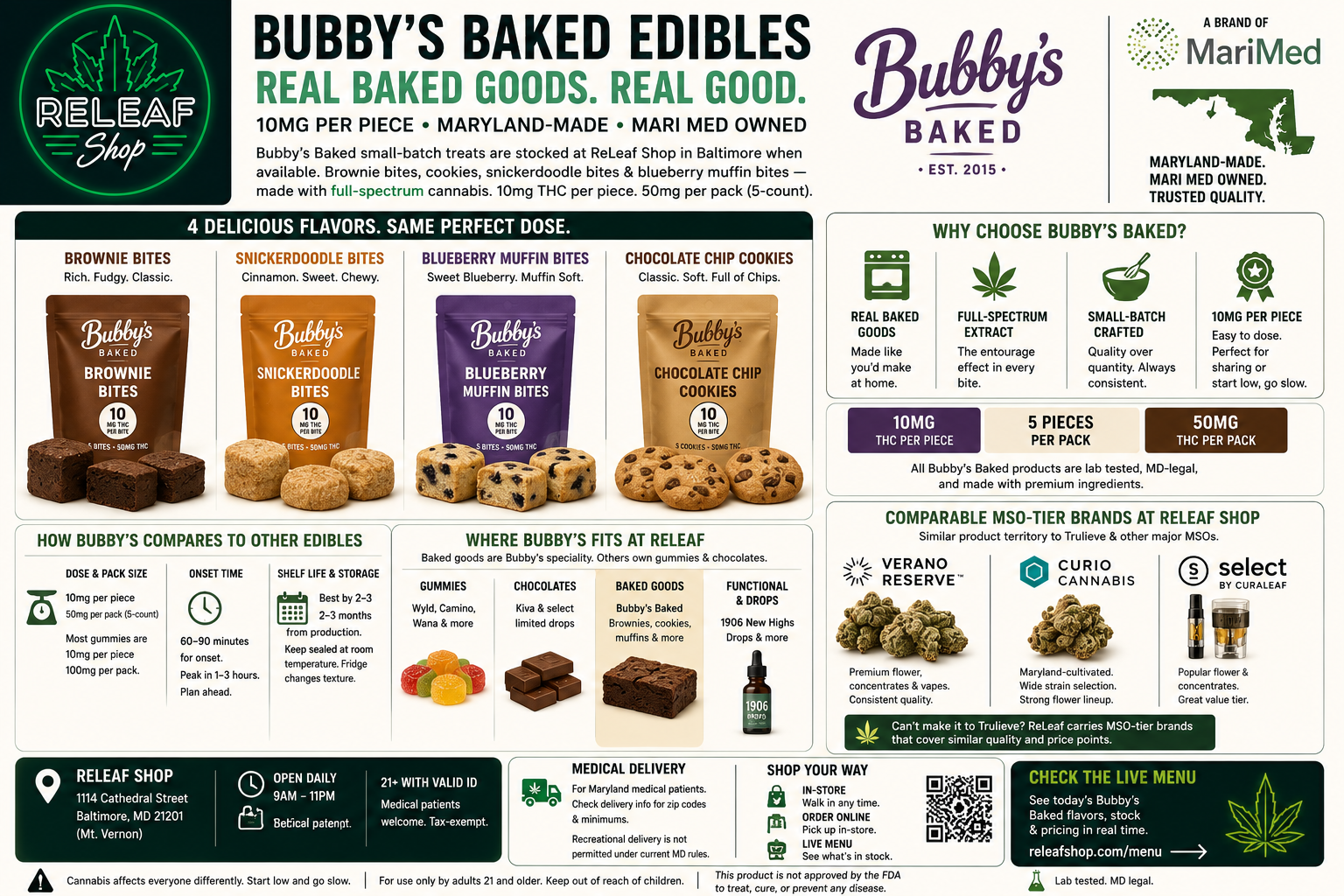 Bubby's Baked at ReLeaf Shop Baltimore