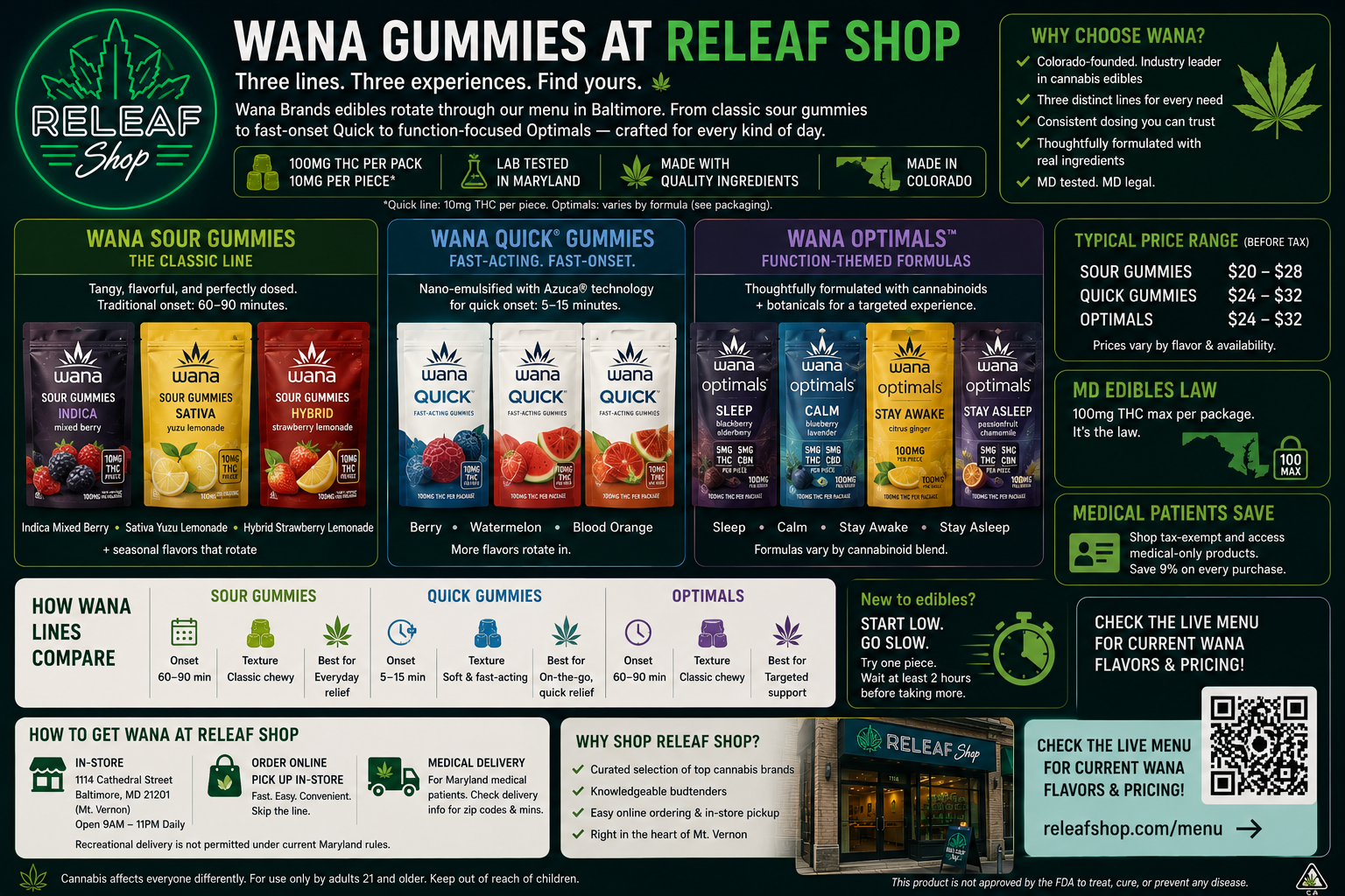 Wana Brands Gummies at ReLeaf Shop Baltimore article illustration | ReLeaf Shop Baltimore