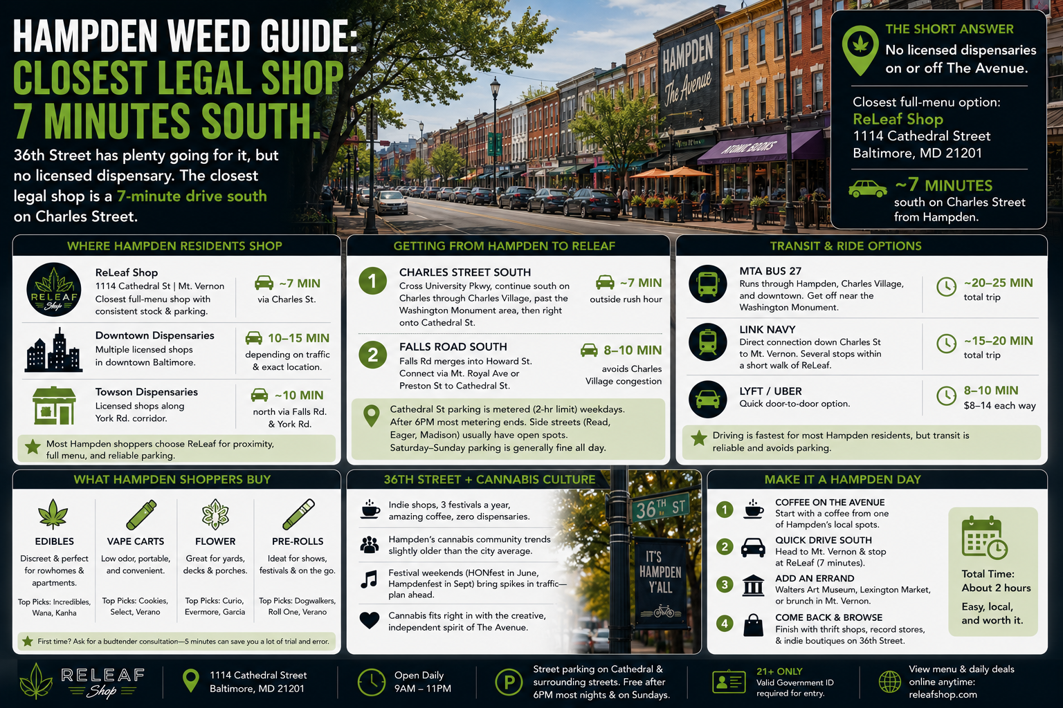Hampden Dispensary Near You: ReLeaf Shop Baltimore