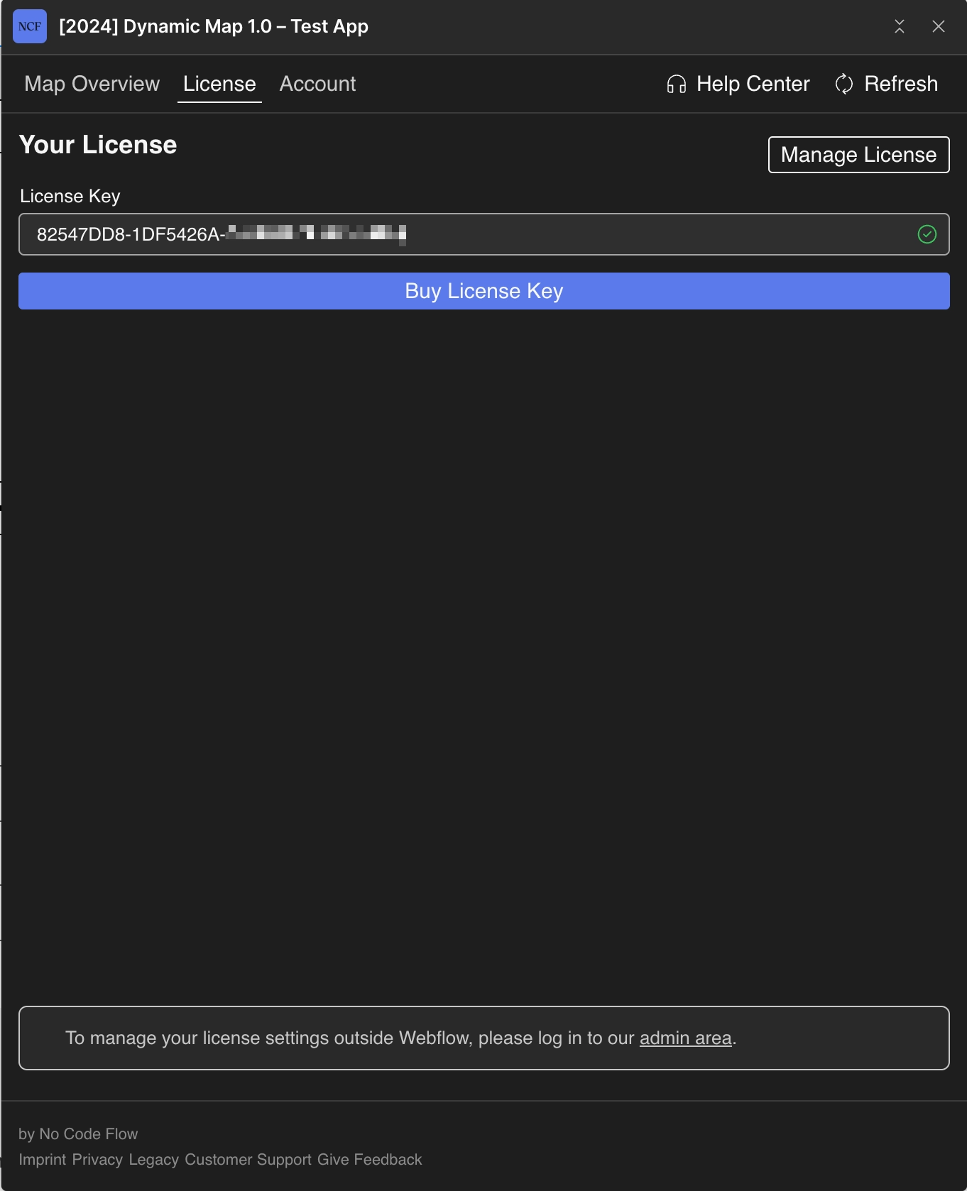 Gumroad purchase page showing the license key available to copy.