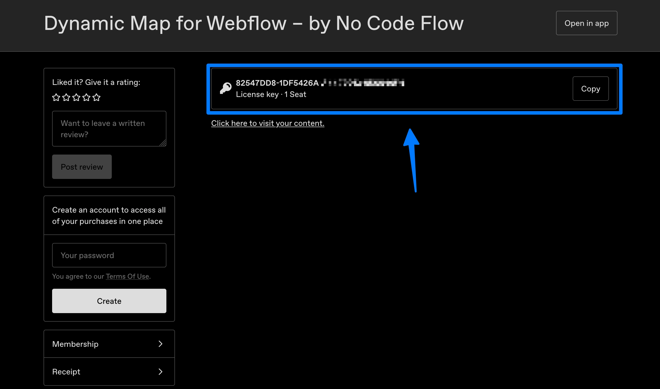 Gumroad subscription page for Dynamic Map for Webflow showing the Subscribe button.