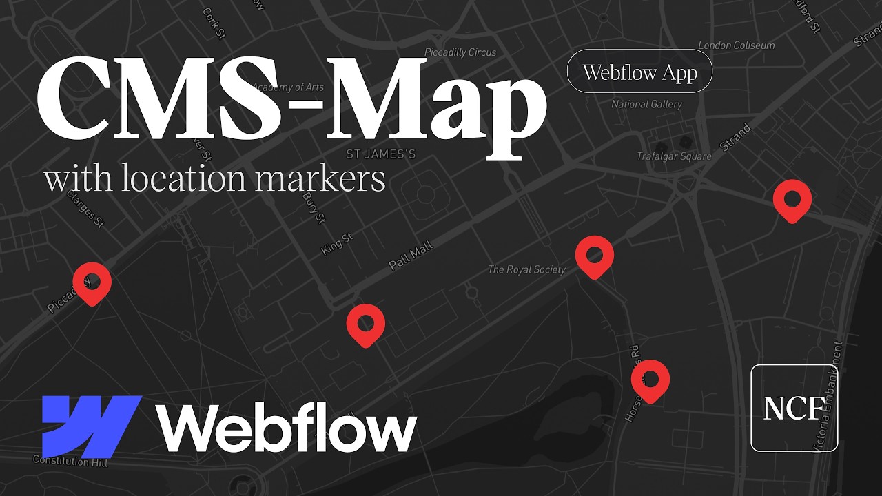 YouTube tutorial thumbnail: Build an Interactive CMS Map in Webflow — Dynamic Map for Webflow Tutorial 2025