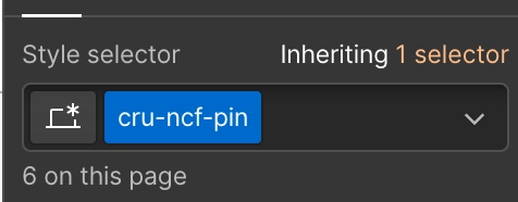 Webflow attribute panel showing ncf-pinstyle=default.
