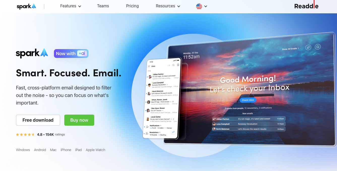 spark, spark email alternatives