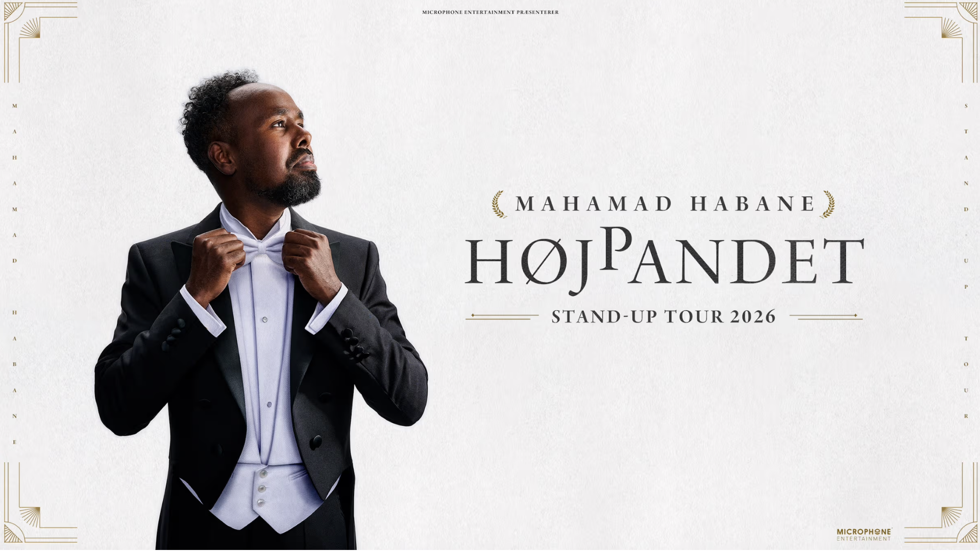 Showplakat med Mahamad Habane - højpandet stand-up tour 2026