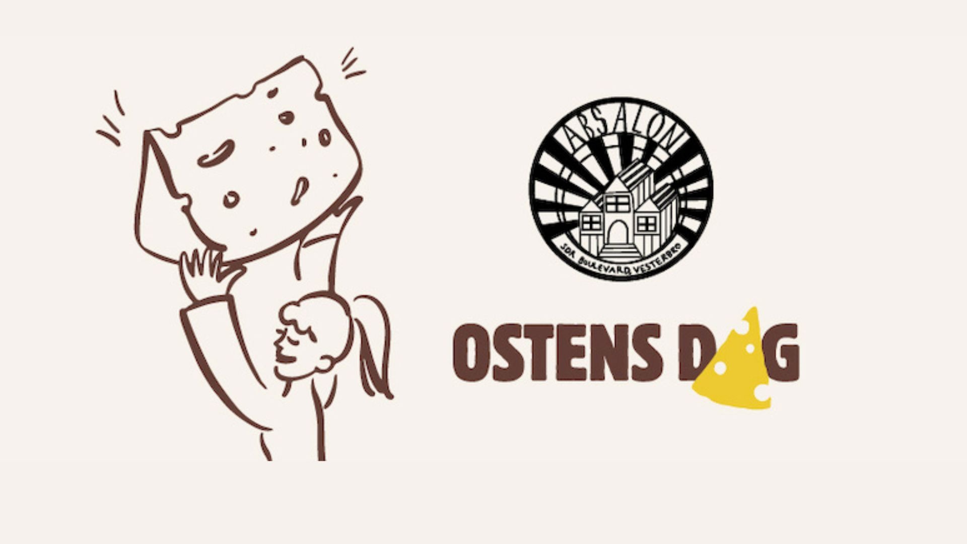 event plakat for ostens dag med absalon logo og billeder af oste