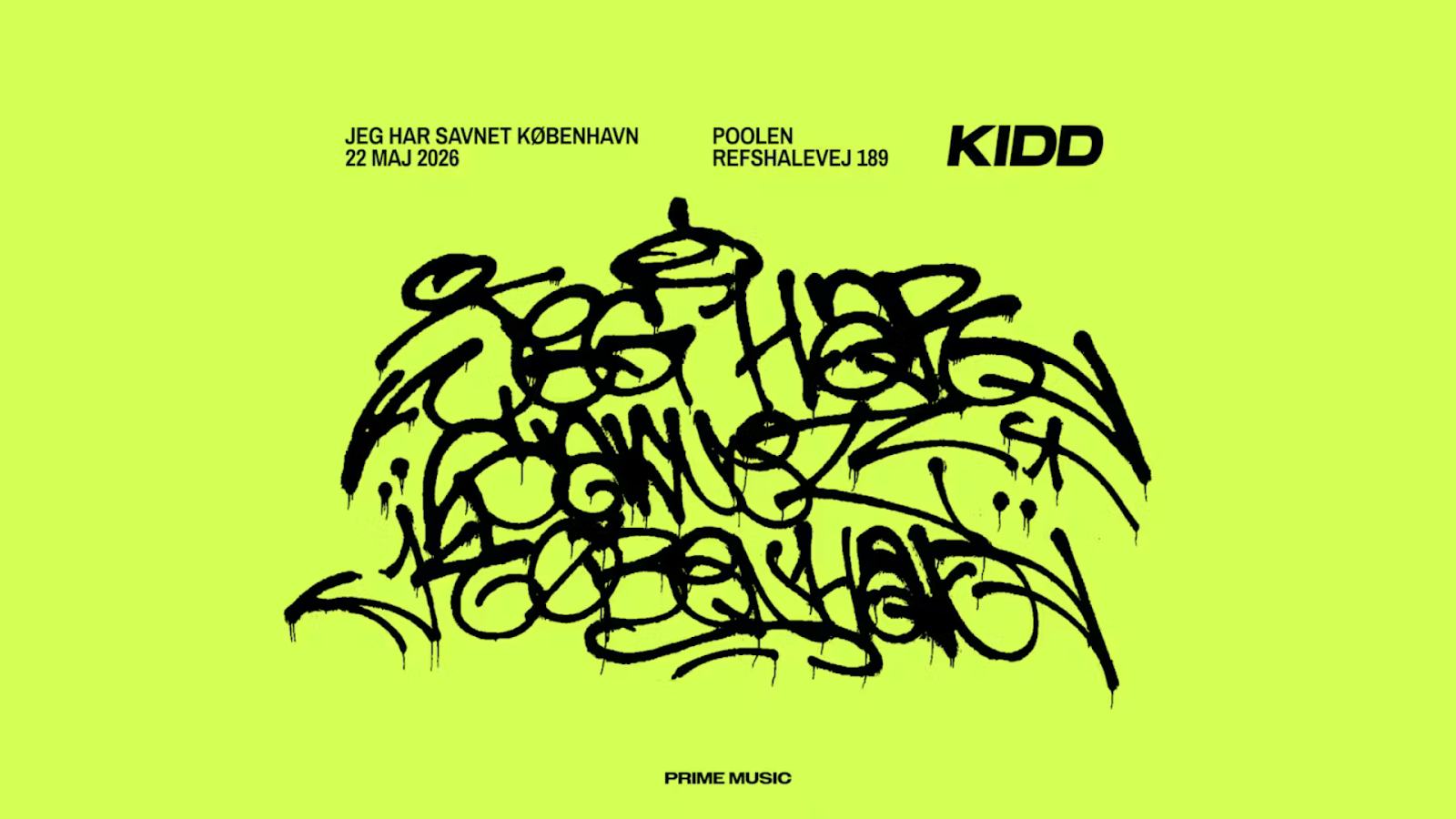 Grøn kidd show plakat med graffiti