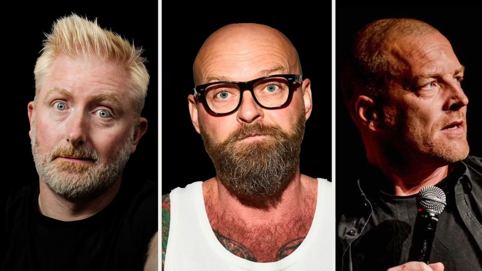 Portrætbilleder af Nicolaj Lange, Karsten Green & Jimmy Lauridsen