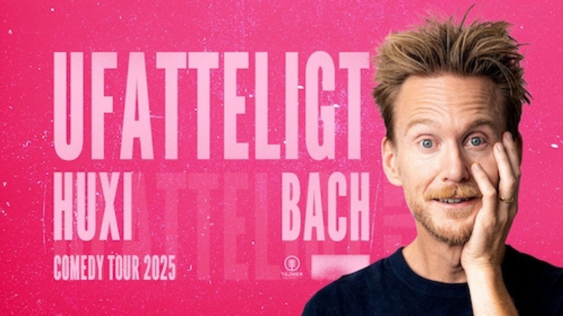 Show plakat med portrætbillede af Huxi Bach