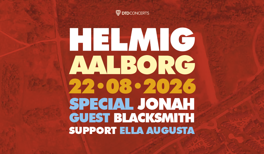 Thomas Helmig giver sit største headliner-show i 2026 på Trekanten i Nørresundby lørdag den 22. august med Jonah Blacksmith og Ella Augusta. Se billetter.