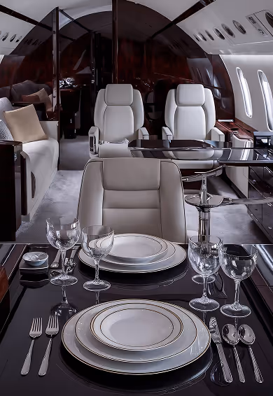 Luxury In-Flight Dining for Private Aviation