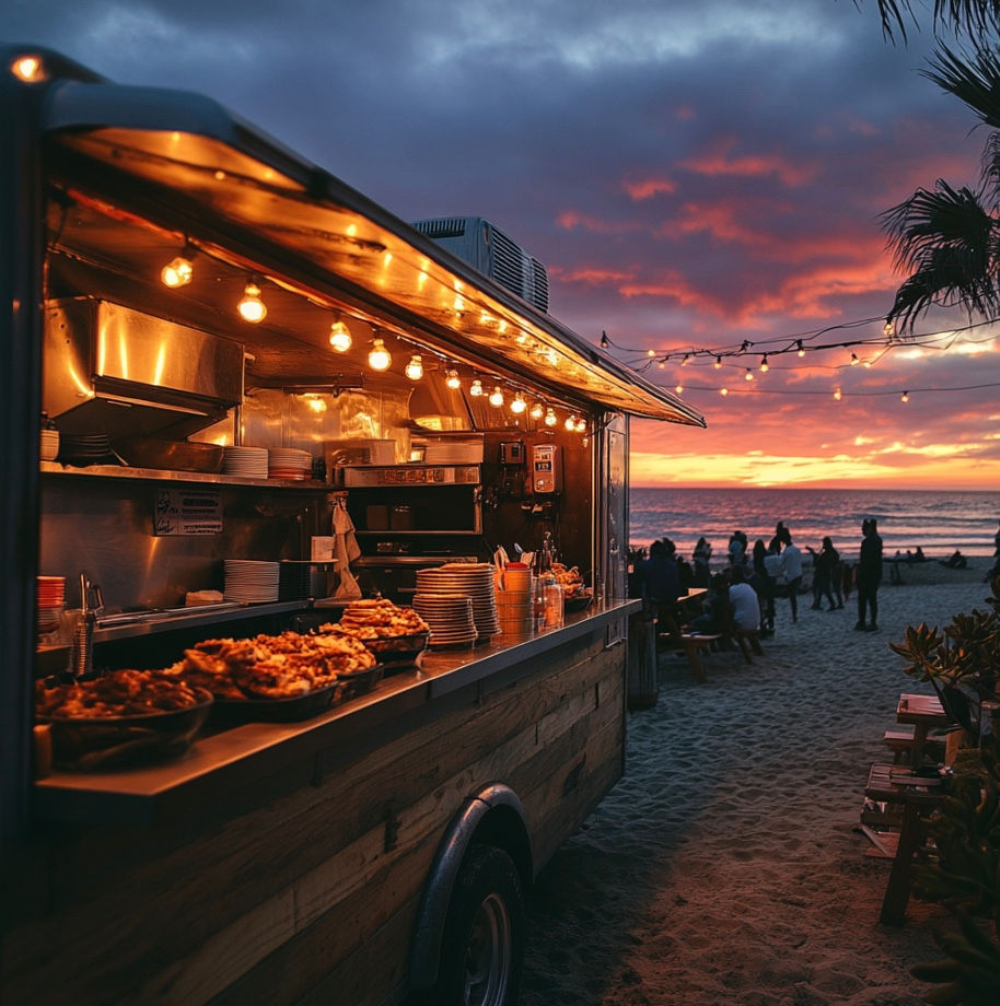 food truck on a beach in san diego 