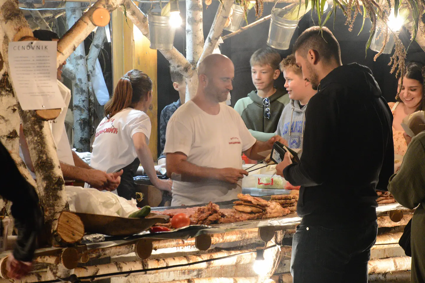 Food at Guča trumpet festival