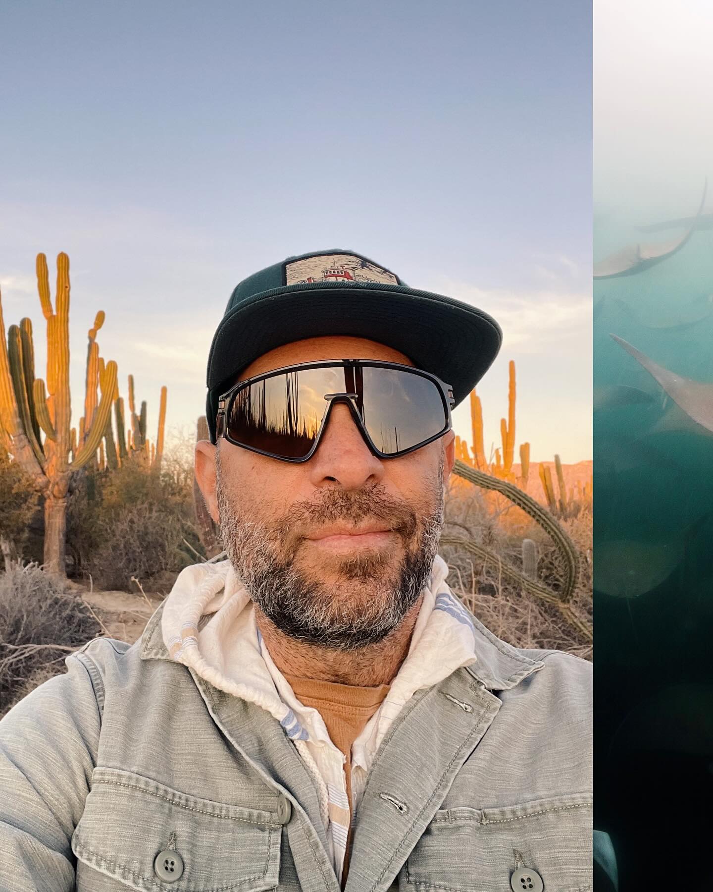 Adam Skolnick in the Desert with Catus behind him