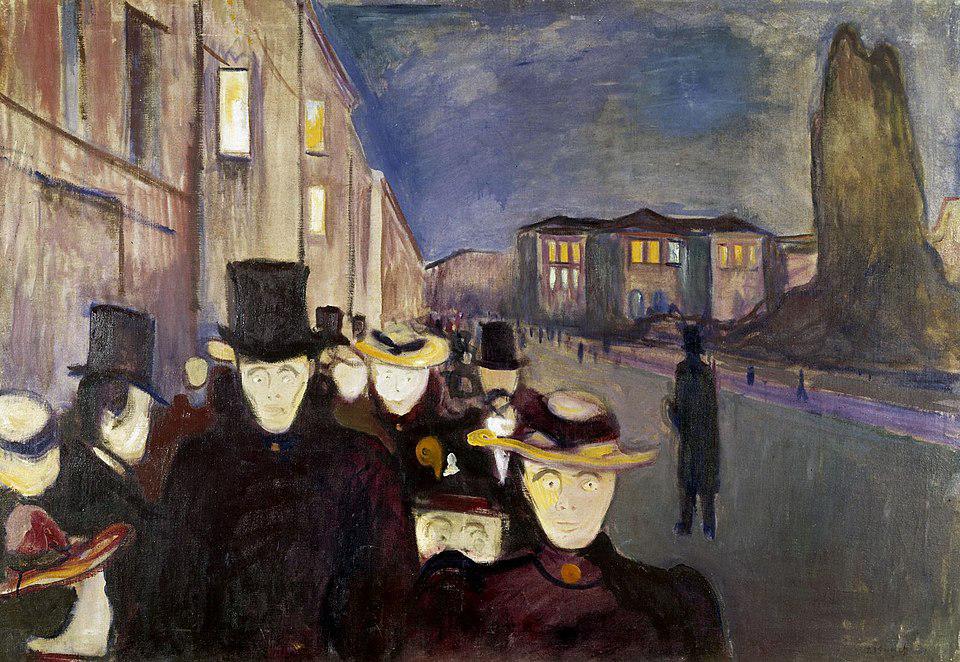 Evening on Karl Johan Street, Edvard Munch (1892)
