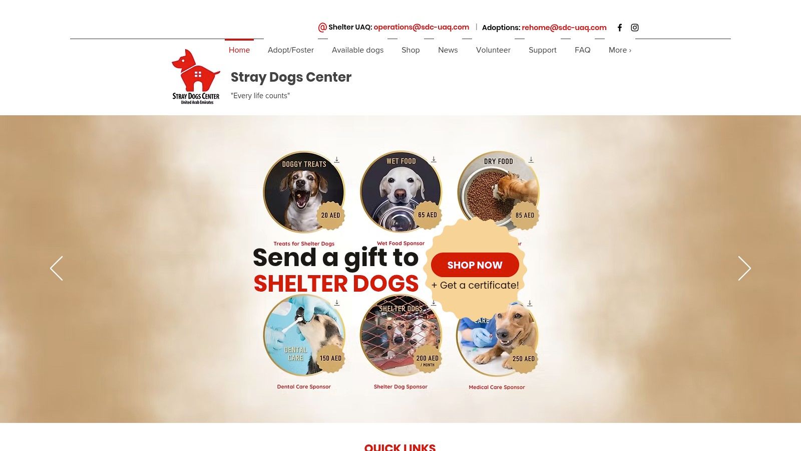 Stray Dogs Center (Umm Al Quwain; active in Dubai events)