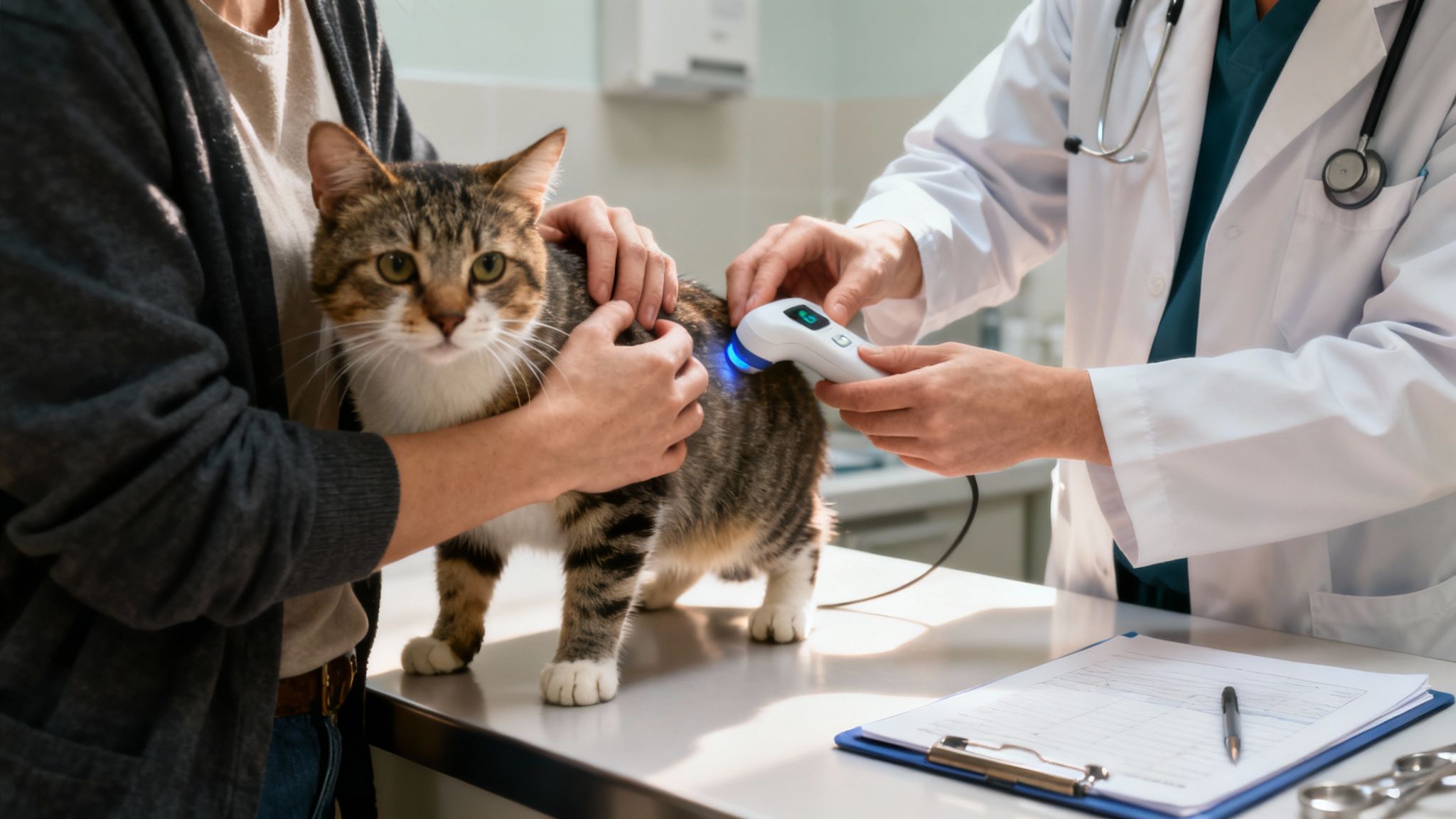A happy dog and cat relaxing together in a sunlit living room.