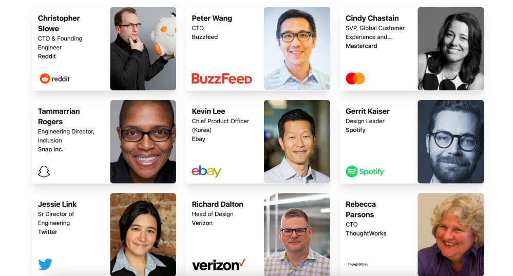 Final design for Speakers list, a section. As you can see it retained the initial design for the major part.