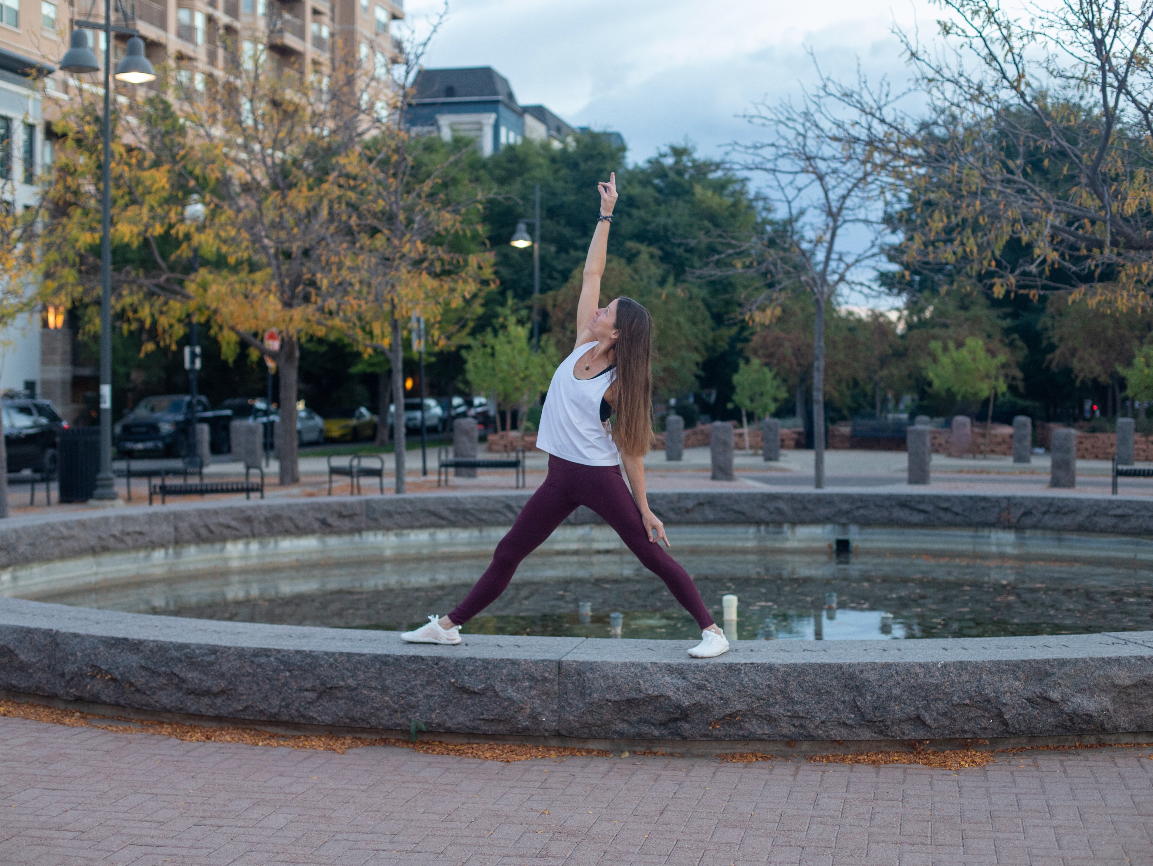 Rachel Cieslewicz in reverse triangle pose, Salt Lake City