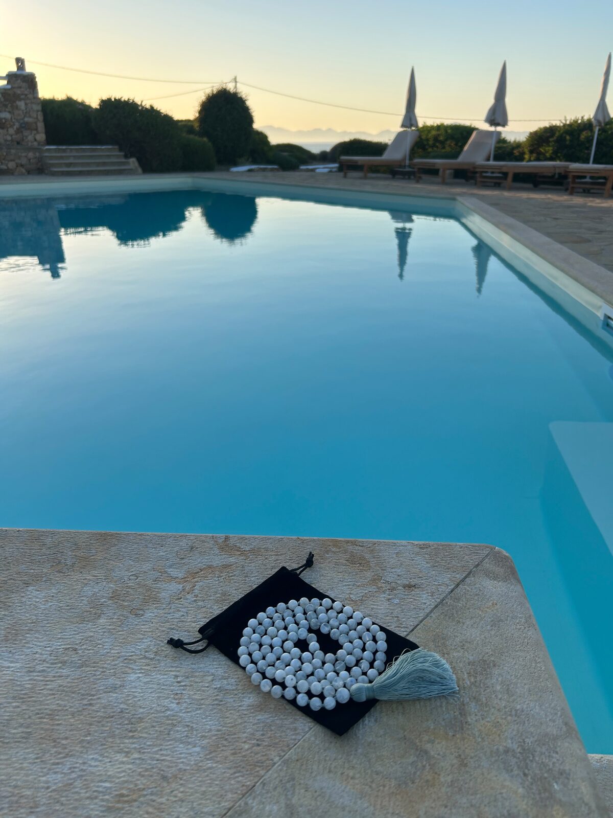 The estate pool in the afternoon