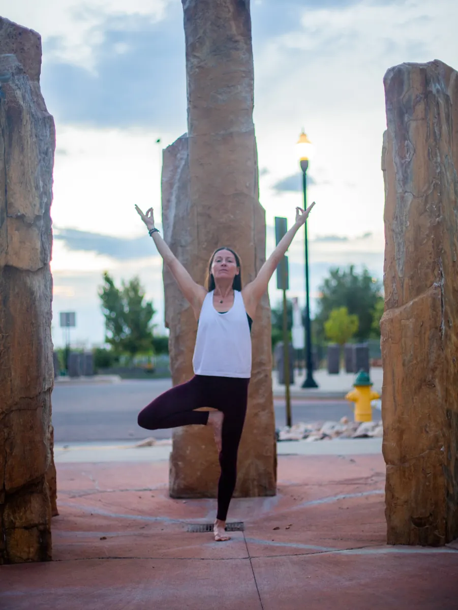 Rachel Cieslewicz teaching at her shala