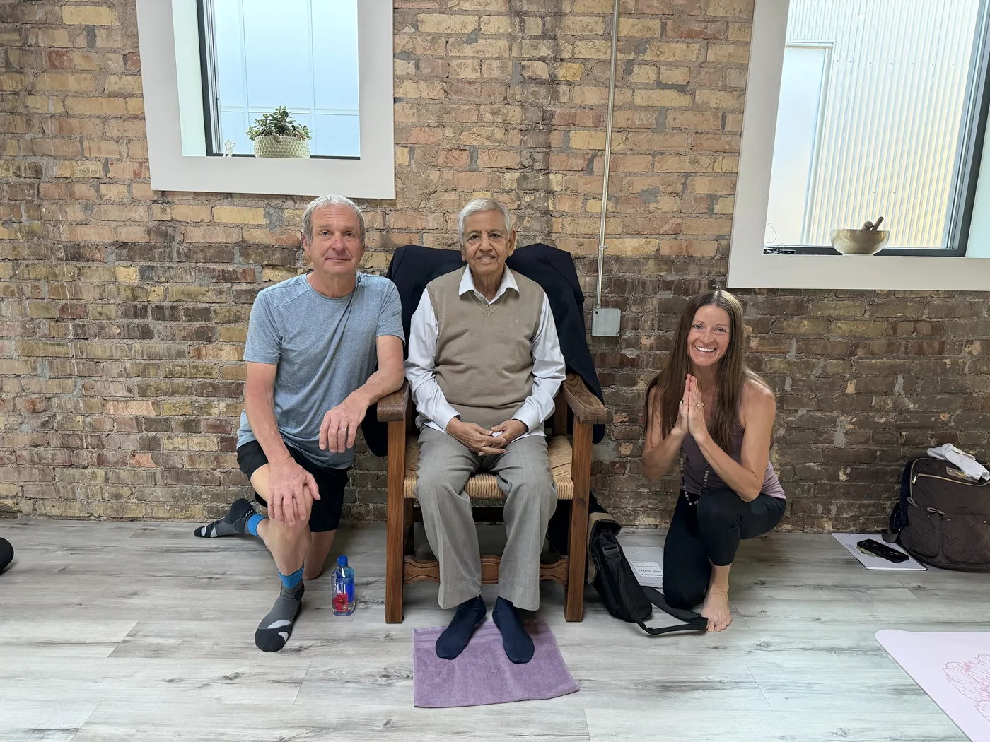 Eric Martin, Srivatsa Ramaswami and Rachel Cieslewicz after the 2025 Vinyasa Krama intensive in Salt Lake City